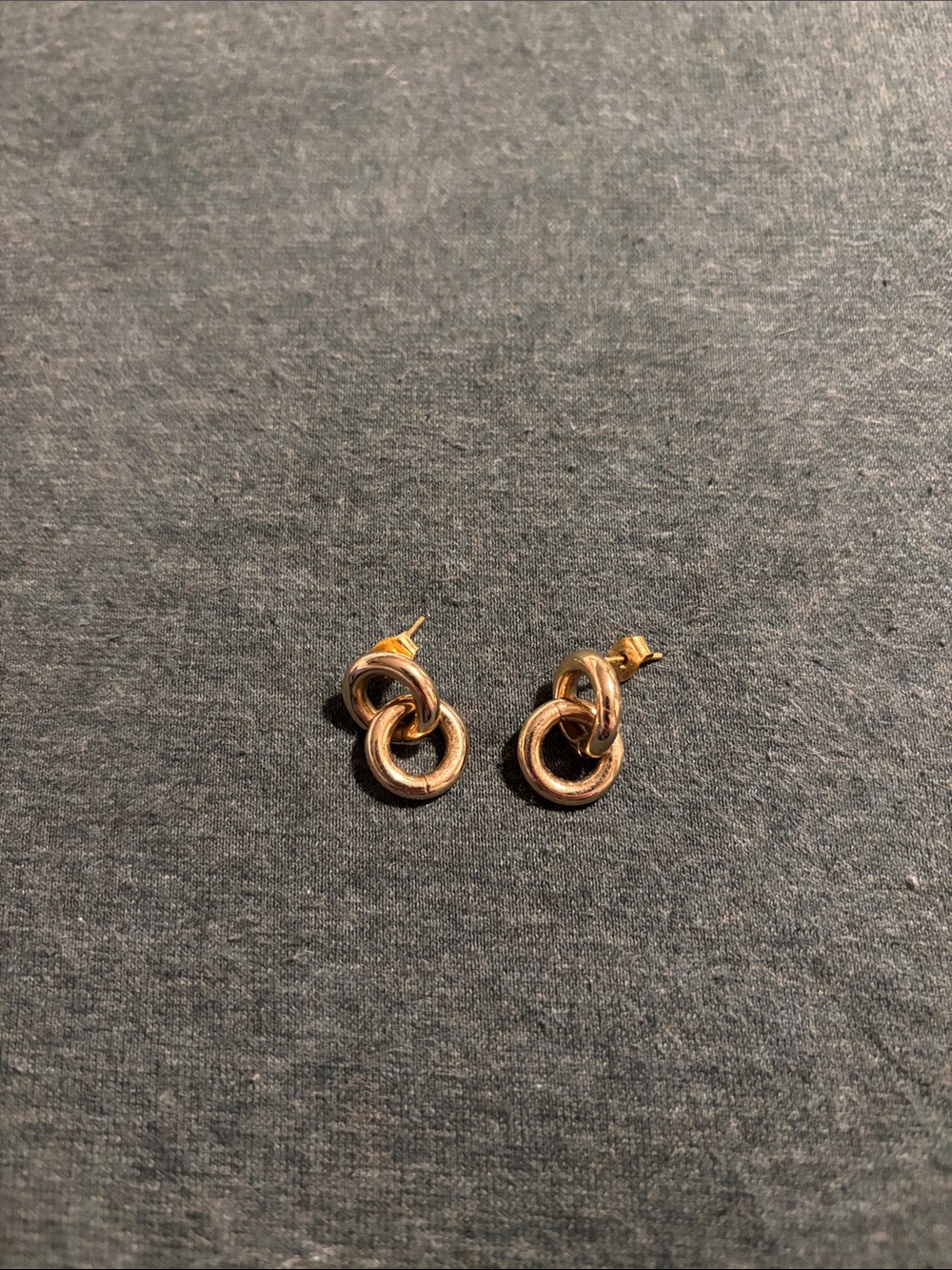 Gold-Tone Linked Hoop Stud Earrings